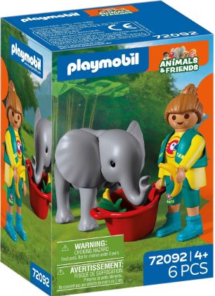 PLAYMOBIL Animaux et amis 72092  Zoo : bébé éléphant et soigneuse