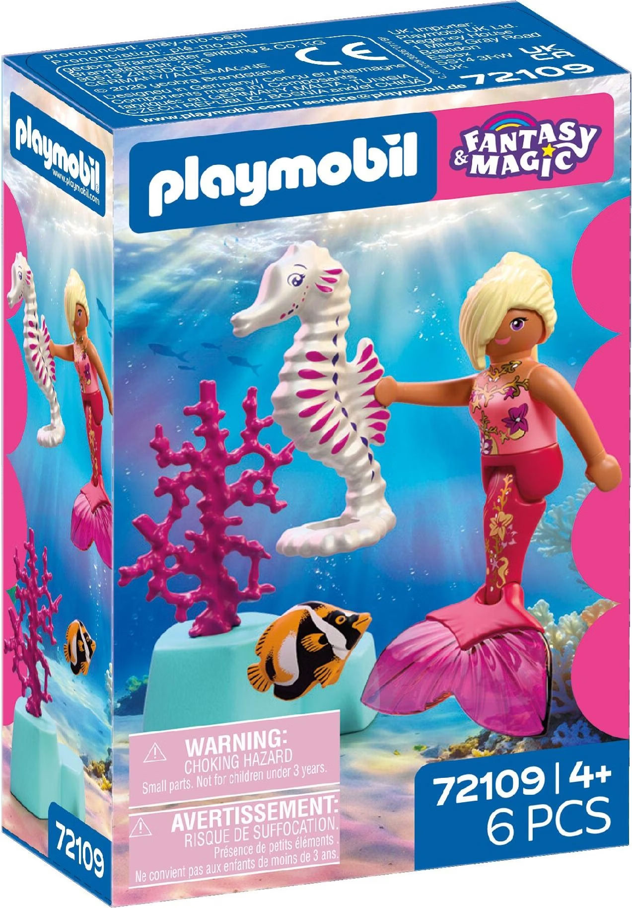 sirene spielzeug Playmobil Fantasy & Magic 72109 pas cher, Sirène avec hippocampe