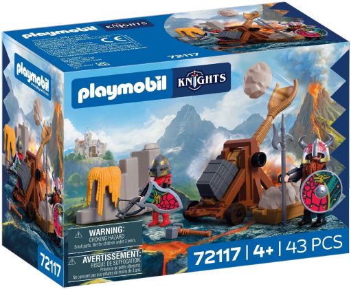 PLAYMOBIL Knights 72117 Catapulte à pierre Chevalier dragon