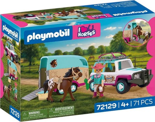 PLAYMOBIL I Love Horse / J'adore les chevaux 72129 Véhicule avec remorque pour chevaux