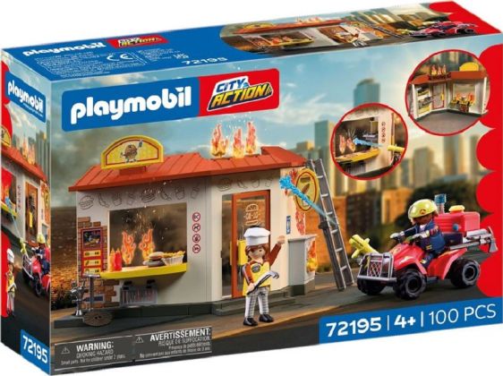 PLAYMOBIL City Action 72195 Fast-food en feu