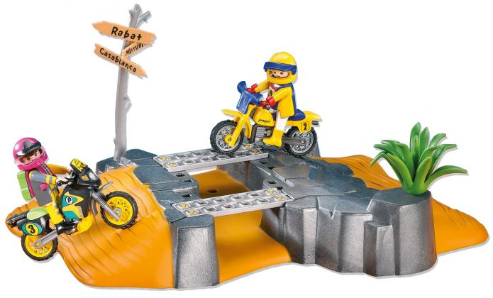 PLAYMOBIL Produits complémentaires 7396 Pilotes à moto et piste de rallye