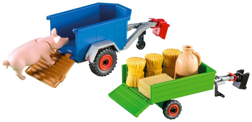 PLAYMOBIL Produits complémentaires 7439 2 remorques pour tracteur
