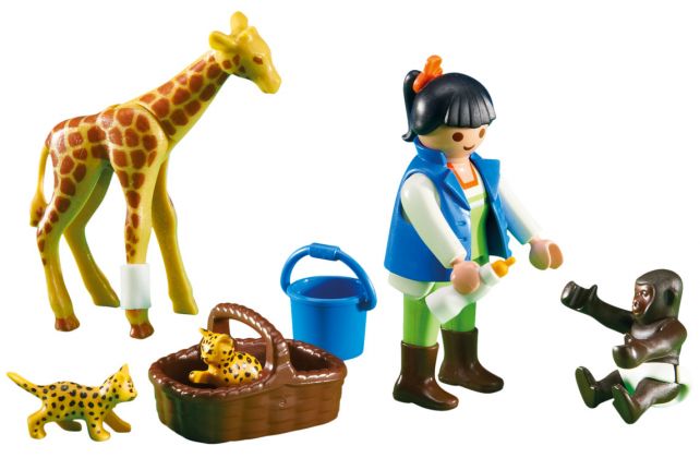 PLAYMOBIL Produits complémentaires 7970 Soigneur avec bébés animaux