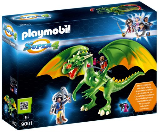 PLAYMOBIL Super 4 9001 Dragon Médiévalia avec Alex