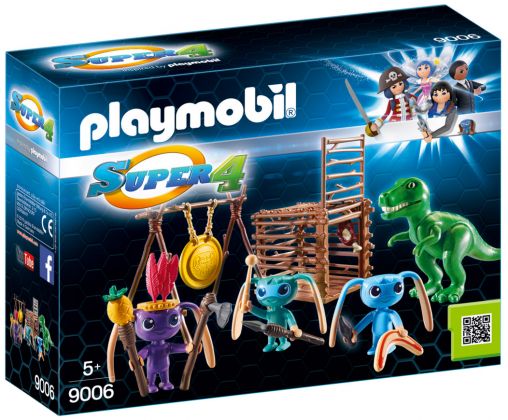 PLAYMOBIL Super 4 9006 Tribu d'Alien avec bébé tyrannosaure