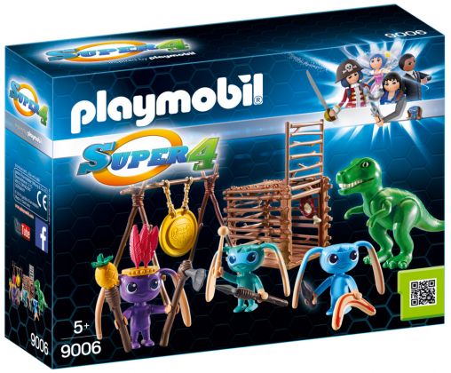 PLAYMOBIL Super 4 9006 Tribu d'Alien avec bébé tyrannosaure