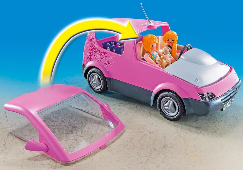 PLAYMOBIL City Life 9054 pas cher - Camionnette Rose