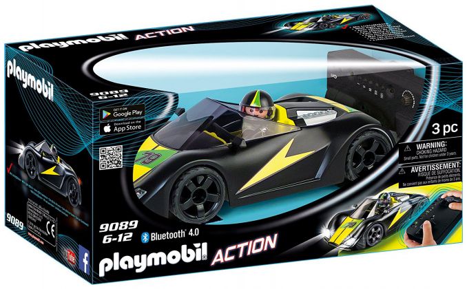 PLAYMOBIL Action 9089 Voiture de course noire radiocommandée