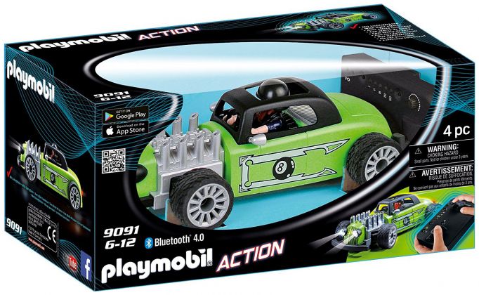 PLAYMOBIL Action 9091 Voiture de course verte radiocommandée