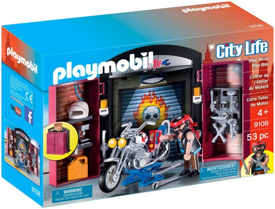 PLAYMOBIL City Life 9108 Coffret de l'Atelier du Motard