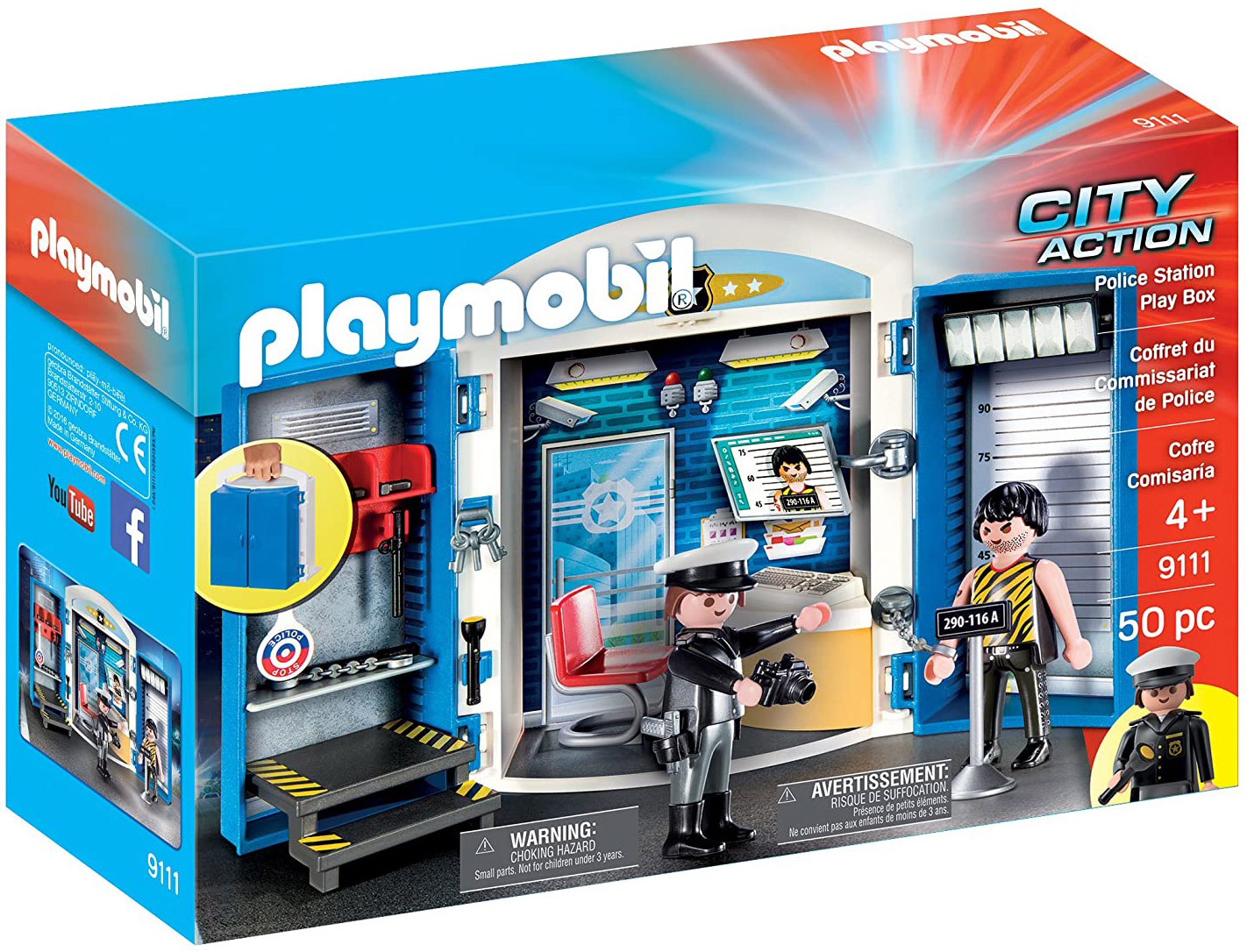 Playmobil City Action 9111 pas cher, Coffret du commissariat de police