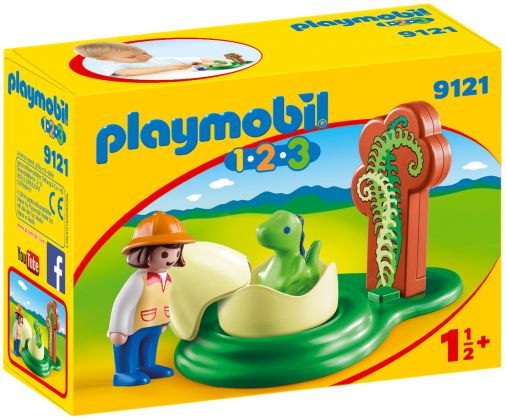 PLAYMOBIL 123 9121 Exploratrice et bébé dinosaure