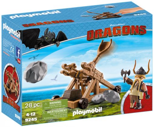 PLAYMOBIL Dragons (DreamWorks) 9245 Gueulfor avec catapulte