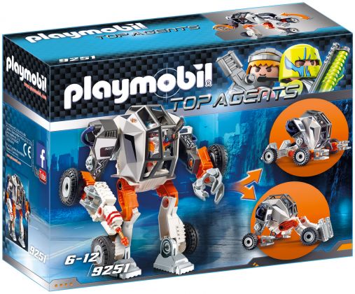 PLAYMOBIL Top Agents 9251 Chef de la Spy Team avec Robot Mech