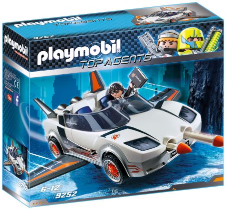 PLAYMOBIL Top Agents 9252 Voiture de l'agent Pilote