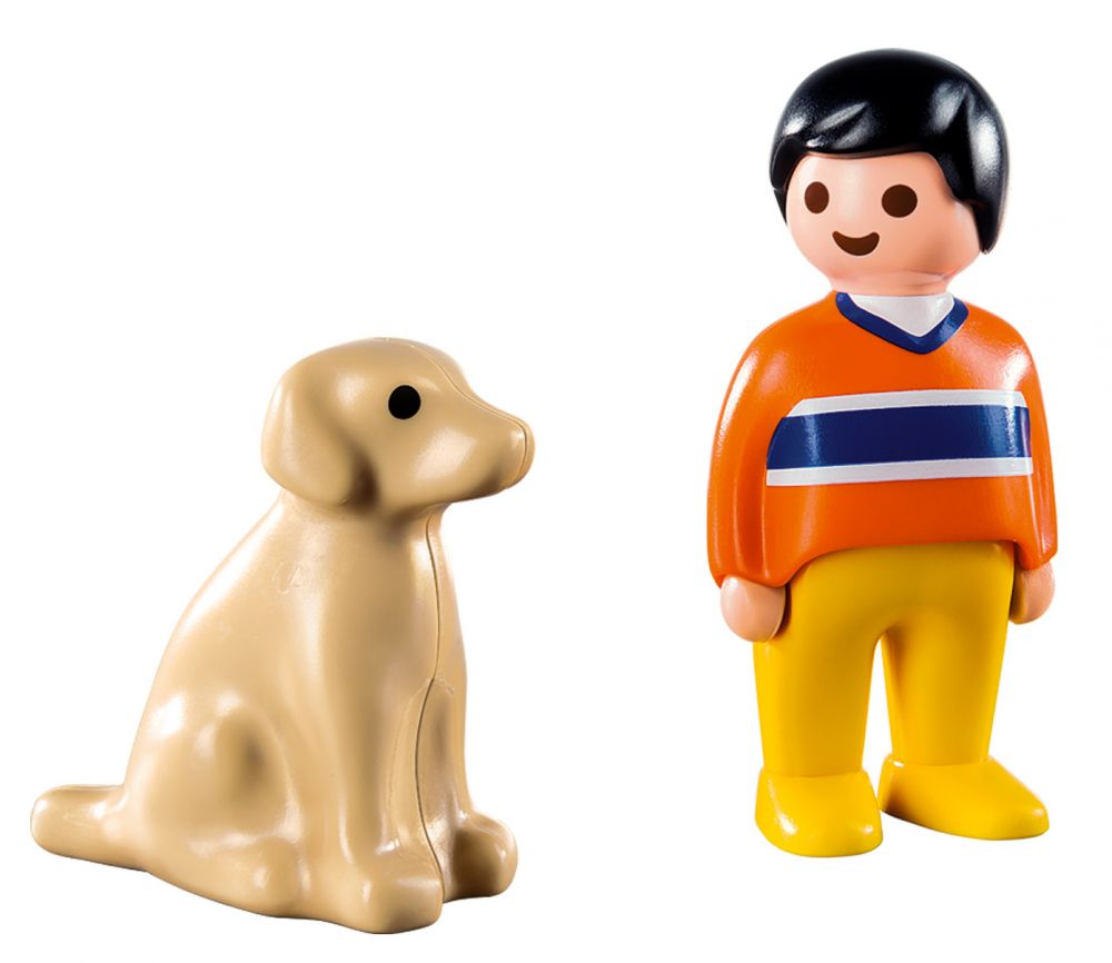Playmobil 123 9256 pas cher, Garçon avec chien