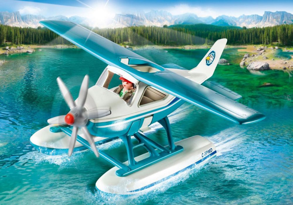 Playmobil Wild Life 9320 Pas Cher Chalet Sur Le Lac Et Hydravion