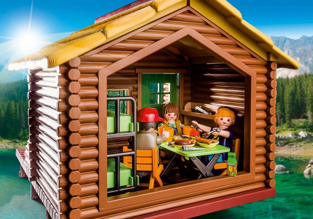 Playmobil Wild Life 9320 pas cher, Chalet sur le lac et hydravion