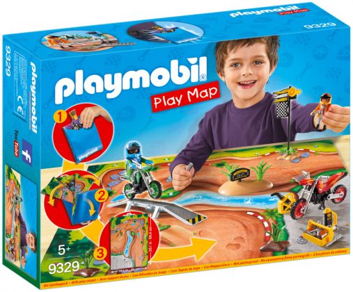 PLAYMOBIL Action 9329 Pilotes motocross avec support de jeu