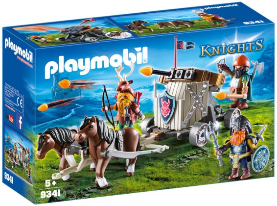 PLAYMOBIL Knights 9341 Char de combat avec baliste et nains