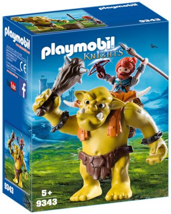 PLAYMOBIL Knights 9343 Troll géant et soldat nain