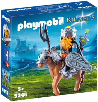 PLAYMOBIL Knights 9345 Combattant nain et poney