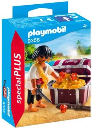 PLAYMOBIL Special Plus 9358 Pirate avec coffre au trésor