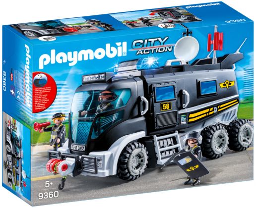 PLAYMOBIL City Action 9360 Camion des policiers d'élite avec sirène et gyrophare