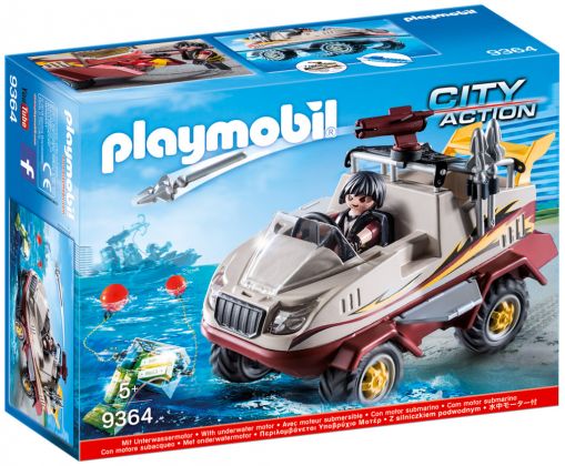 PLAYMOBIL City Action 9364 Véhicule amphibie et bandit