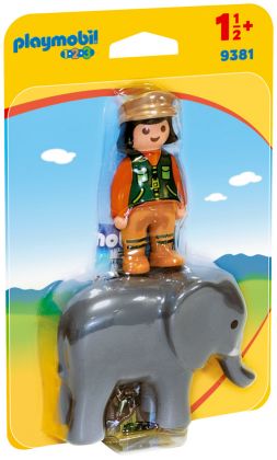 PLAYMOBIL 123 9381 Soigneuse avec éléphanteau