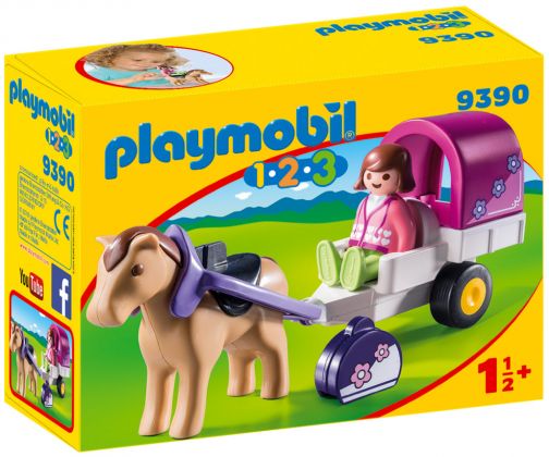 PLAYMOBIL 123 9390 Carriole avec cheval