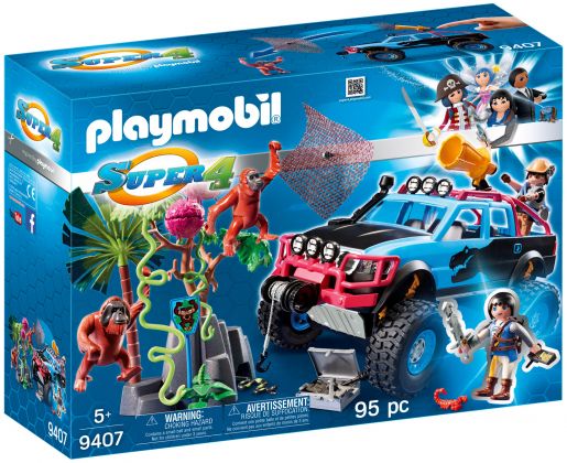 PLAYMOBIL Super 4 9407 Tout-terrain avec Alex et Rock Brock