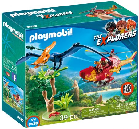 PLAYMOBIL The Explorers 9430 Hélicoptère et Ptéranodon