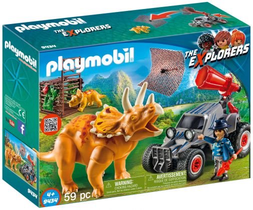 PLAYMOBIL The Explorers 9434 Bandit avec tricératops