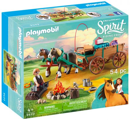 PLAYMOBIL Spirit - Riding Free 9477 Jim et charrette