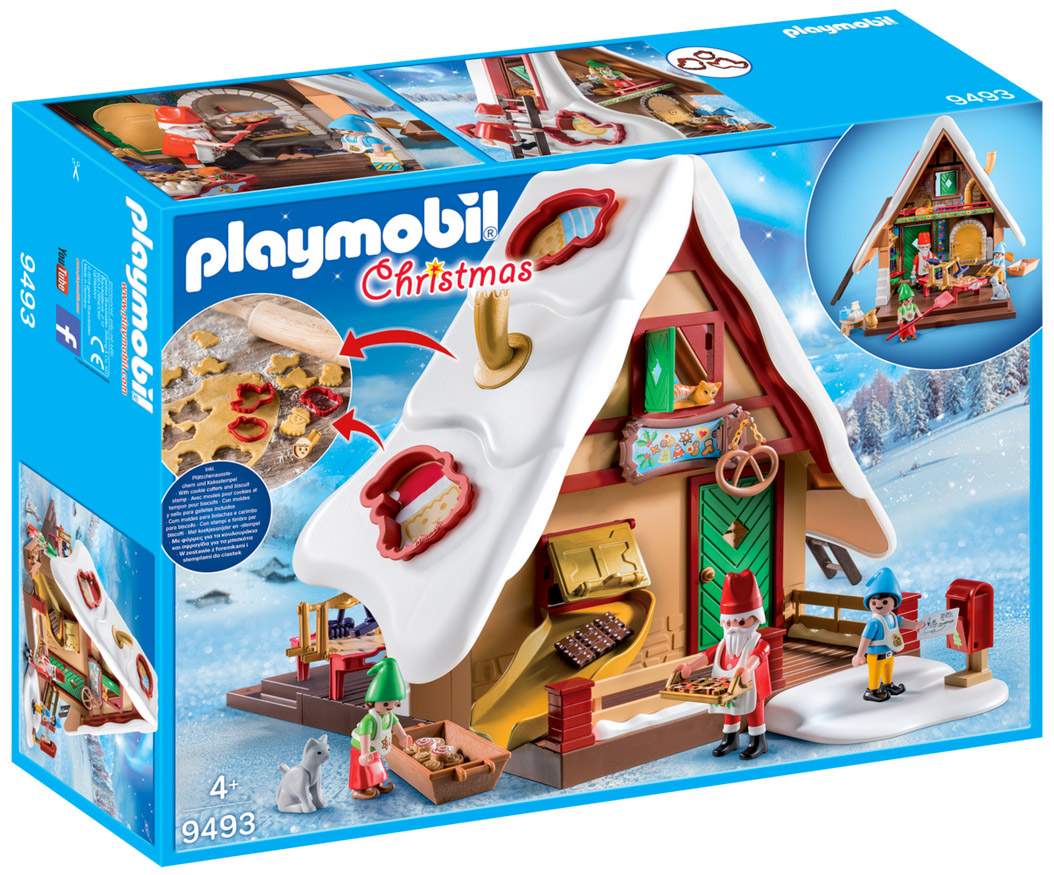 Playmobil Christmas 9493 pas cher Atelier de biscuit du Pere Noel avec moules