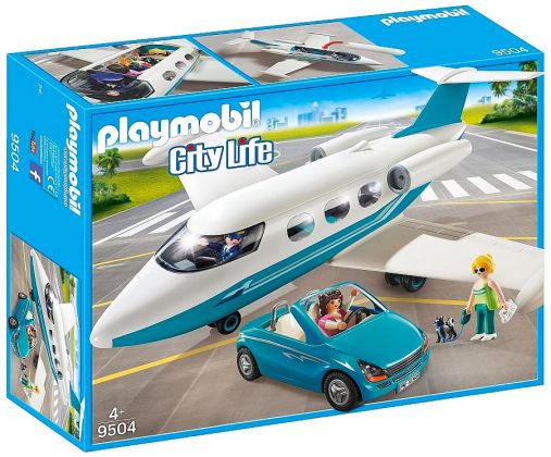 PLAYMOBIL City Life 9504 Jet avec vacancière et voiture