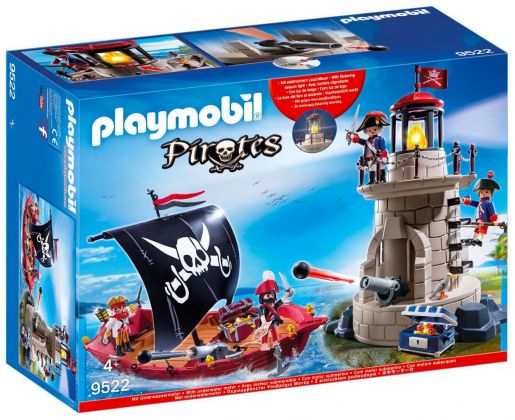 PLAYMOBIL Pirates 9522 Chaloupe de pirates et phare de soldats