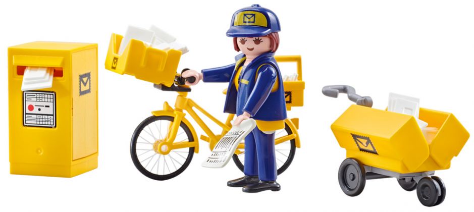 PLAYMOBIL Produits complémentaires 9806 Factrice avec vélo