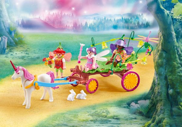 PLAYMOBIL Produits complémentaires 9823 Fées avec calèche et licorne