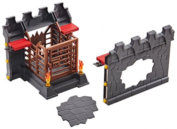 PLAYMOBIL Produits complémentaires 9841 Façade d'extension avec prison et mur cassable pour la Forteresse volcanique des Burnham Raiders