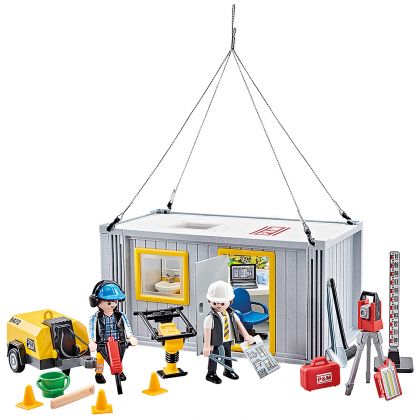 PLAYMOBIL Produits complémentaires 9843 Ouvriers et container