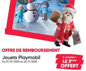 2 Playmobil achetés = le 3ème offert
