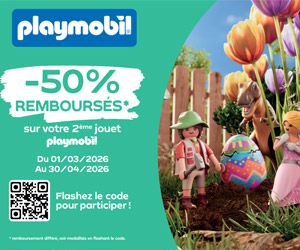 50% remboursés à l'achat du 2ème jouet Playmobil