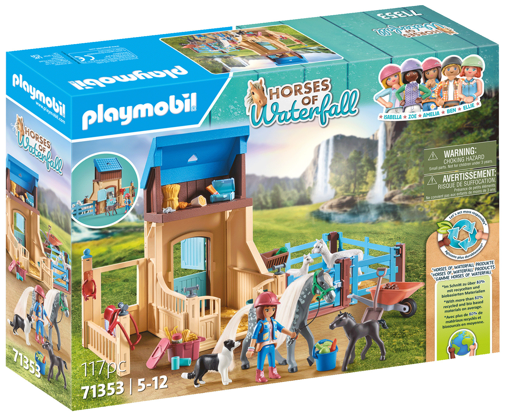 PLAYMOBIL Horses of Waterfall 71353 Amelia & Whisper avec box pour chevaux