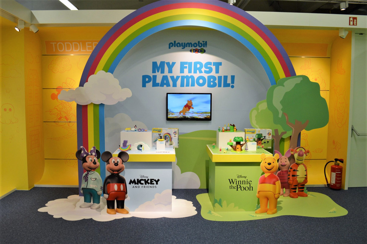 Overview of the Playmobil stand at the London Toy Fair 2023
