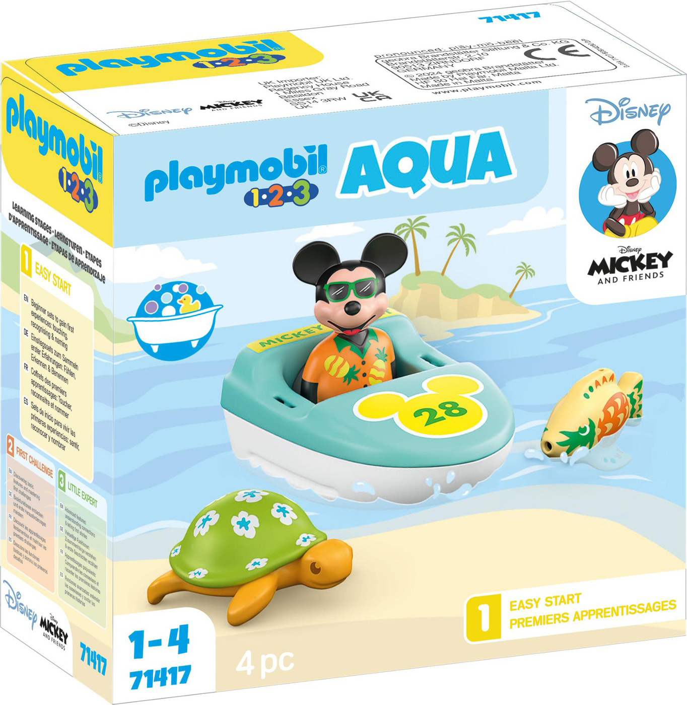 PLAYMOBIL 1.2.3 Disney 71417 Excursion en bateau de Mickey Mouse